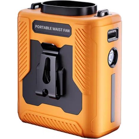 Ventilateur de taille avec 100 vitesses de vent silencieuses et résistantes à l'eau pour les quarts de nuit Orange (1/5)