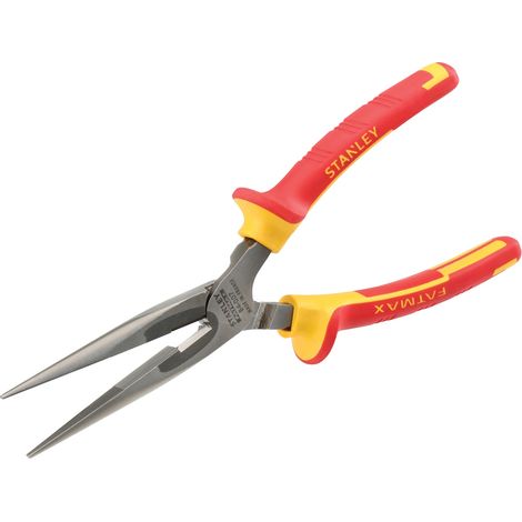 Stanley 200mm Insulated Flat-Nose Pliers with 1000V VDE Certification
