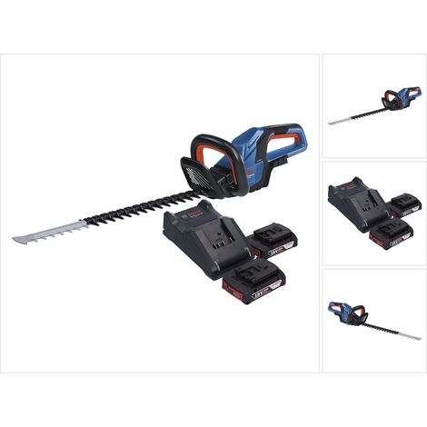 Bosch GHE 18V-60 Professional Akku Heckenschere 18 V 60 cm Brushless + 2x Akku 2,0 Ah + Ladegerät