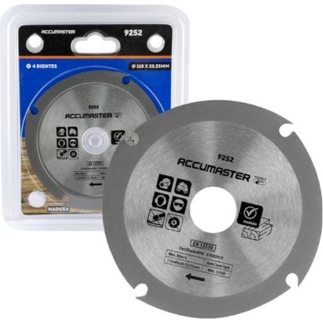 Disco Corte Madera 115Mm - 4 Dientes - Acero Reforzado (1/5)