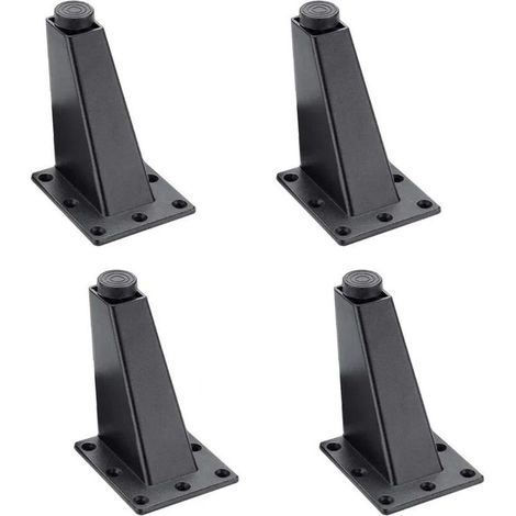 4 Pièces Noir,Pieds de Meubles Réglables en Alliage d'Aluminium - Table de Canapé (1/3)