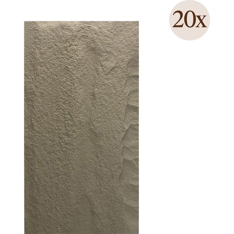Deko-Paneel Roncade, Set aus 20, Leicht Zuschneidbar & Installierbar, Realistische Textur, Schall- & Wärmedämmung, 60x3 cm