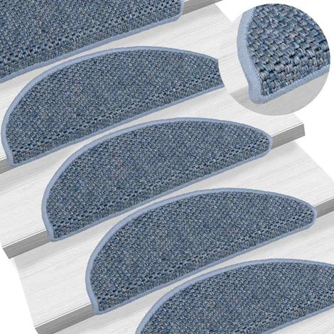 vidaXL Stair Mats Self-adhesive Sisal-Look 15 pcs 56x17x3 cm Blue (1/5)