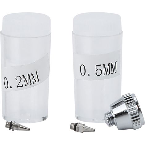 Kit aérographe double action avec embout d'aiguille de 0,2 mm/0,3 mm/0,5 mm pour la peinture artistique. (1/5)