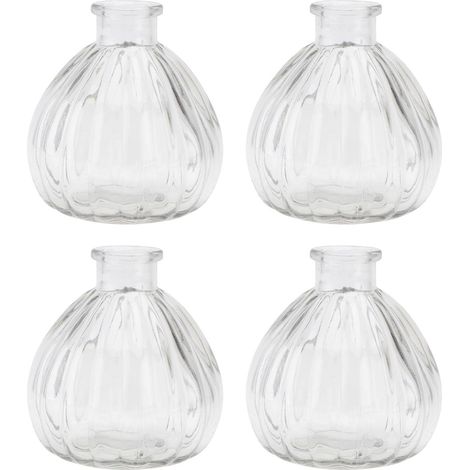 Vase en Verre Transparent 4 Pièces, Forme Créative (1/5)