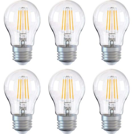 Ampoule E27, ampoule LED à intensité variable, ampoules à économie d'énergie A60 6 W (équivalent à 60 W), ampoule à vis à filament Edison, lot de 6 (1/5)