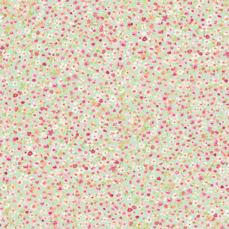 Papier peint auto-adhésif - Floral Fond Blanc - 5.75 m x 45 cm (1/4)