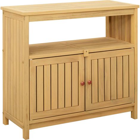 Mesa consola de jardín Acacia clara 80 x 35 x 75 cm vidaXL