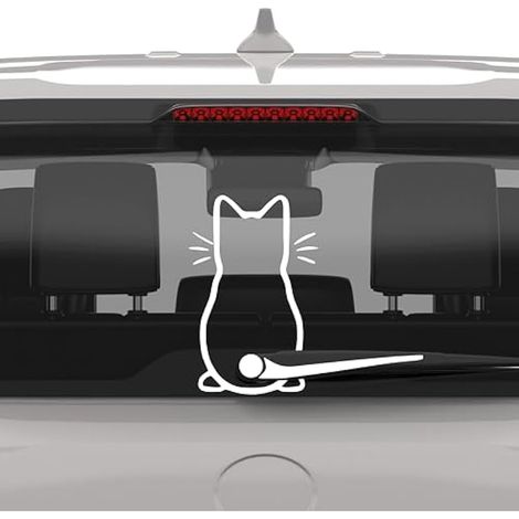 Autocollant décoratif en vinyle pour pare-brise de voiture - Motif chat mignon (1/5)