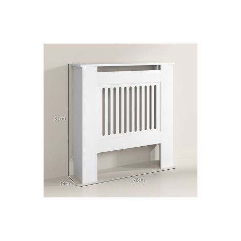 REDOM Cache-radiateur 78x19x81 cm avec aérations revêtement mélaminé matériau MDF blanc pour salon et chambre (1/5)