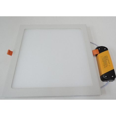 Plafonnier encastré LED 30W carré 300x300mm ultra-fin blanc naturel 4000K 2500lm avec driver 230V downlight 120° IP20 Slim (1/3)