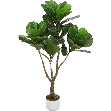 Aptliton Figuier Lyre Artificiel 115cm, Plante Réaliste PEVA, Arbre Artificiel avec Pot, Déco Intérieur Extérieur Maison Bureau (1/5)