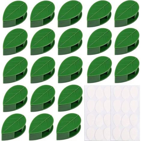 80 Pièces Clips Auto-Adhésifs en Forme de Feuille pour Plantes Grimpantes – Fixation Murale Jardinage Vignes Légumes (1/5)