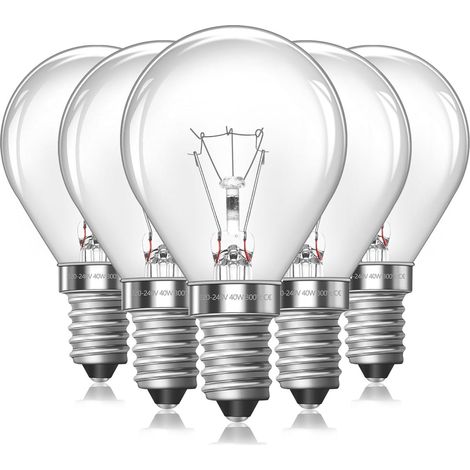 5 Ampoule G45 E14 300 Degrés Blanc Chaud 2700K Pour Four Micro-onde