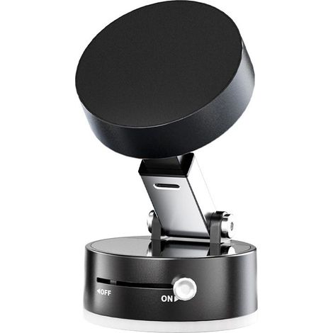 Staffa magnetica con base pieghevole - telefono cellulare Supporto per auto / mobile phone Holder - Supporto magnetico portatile potente Magnete - Nero (1/5)