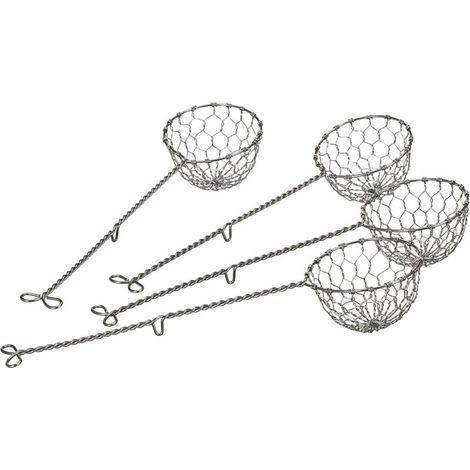 Lot de 4 Passoires à Fondue en Acier Inoxydable pour Service Table et Préparation Culinaire