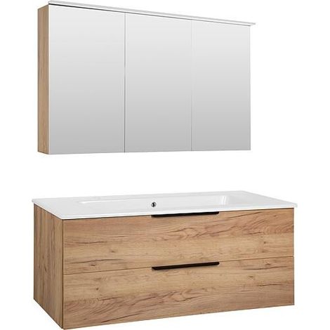 Kit de meubles de salle de bains LOSSA chêne cendré Cortina 2 tiroirs largeur 1210 mm (1/5)