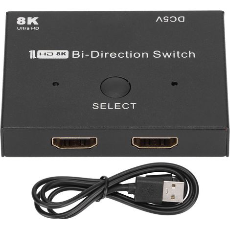 Câble Séparateur HDMI Bidirectionnel 8K 60Hz 4K 120Hz, 2 Entrées 1 Sortie pour PS5, Xbox, PC et Télévision (1/5)