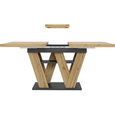 Tavolo da pranzo allungabile in MDF 119-158,5 x 80 x 75 cm con gambe a W (1/5)