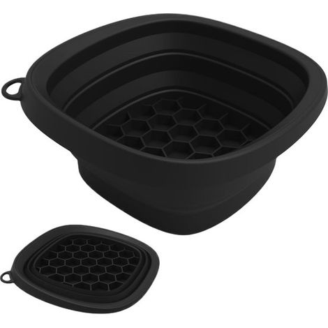 Waschbecken – Camping-Waschbecken, zusammenklappbares Silikon-Waschbecken mit Gesichtsrolle, integrierte Würfelschale mit Kühlfunktion, geeignet für Küche und Spa zu Hause (1/4)