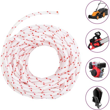 Cordon de démarrage à tirer blanc et rouge Ø4 mm 10 m nylon (1/5)