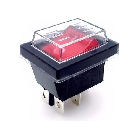 Rocker Switch DPST 250VAC 16A 4 Pin 2 Position Waterproof Cover for Car Boat Home Appliances (1/5)