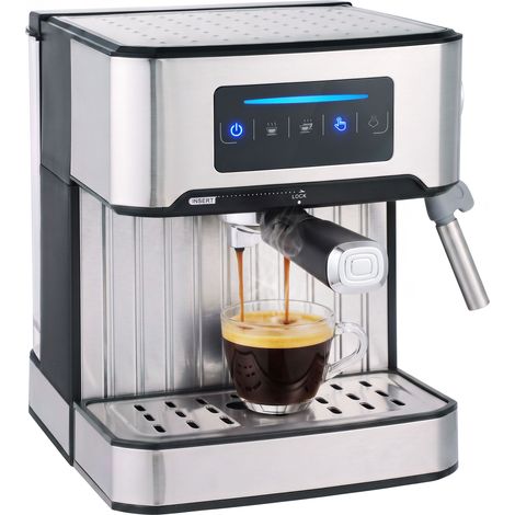 HOMCOM Espresso Machine, 20-Bar, 1.6 L Tank, LED Touch, Black (1/5)