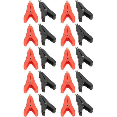 10 Sets 10A ABS isolierte Prüfklemmen, elektrische Anschlussklemmen, vergoldete Messingverbinder