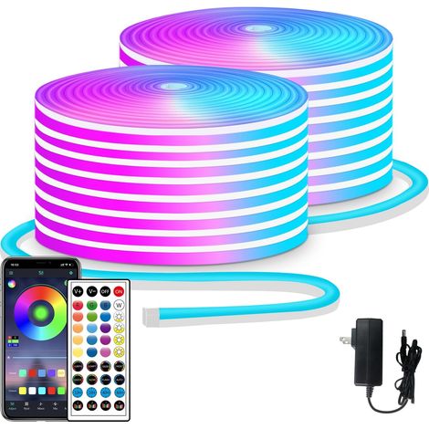 Bande lumineuse LED néon, 15 mètres - 900 perles LED, convient à une utilisation intérieure et extérieure, étanche. (1/5)