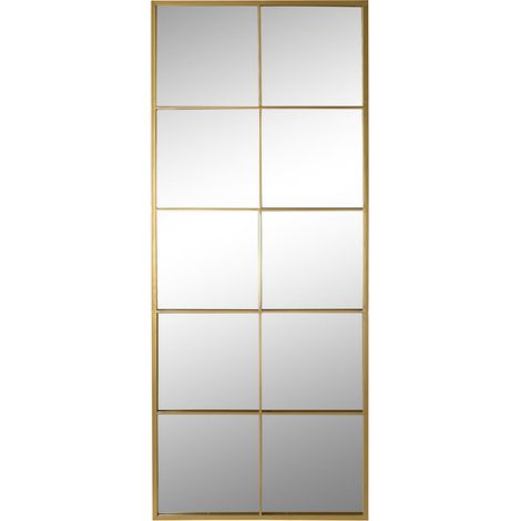 Miroir élégance dorée en verre et fer chic - Or doré métallique (1/3)