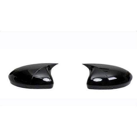 Für Clio 5 Mk5, 2-teilige Batwing-Rückspiegelabdeckung, Rückspiegelgehäuse, Klavierlack-Schwarz – ein Paar schwarze