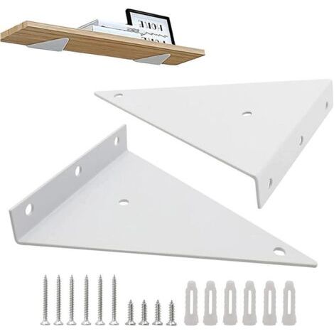 BARKBUSTERSPièces Supports à Tablettes Flottantes Supports d'étagère Flottant Equerre Metal de étagère Robuste Supports de Tablette pour Salon Chambre (1/4)