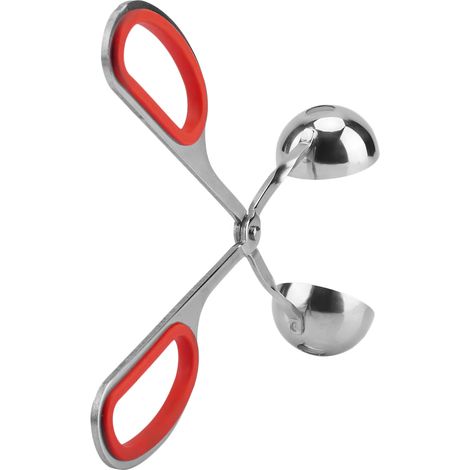 Antihaftbeschichtete Edelstahl-Fleischbällchen- und Reisform, praktisches Küchenutensil, rote Zange, 1 Stück (1/5)