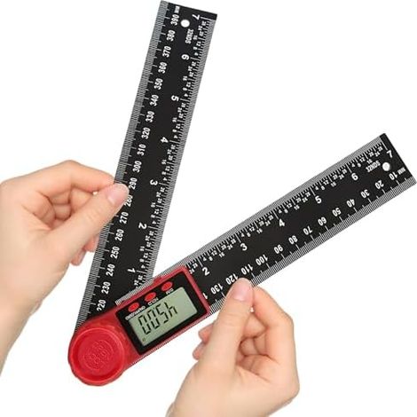 2 dans 1 Digitaler Winkelmesser avec LCD Anzeige, 360° Winkel Messen, Hold et Feststell Funktion, pour Holzbearbeitung (1/5)