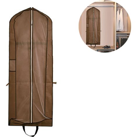 Housse de protection pliable pour robes de mariée longues, idéale pour le rangement et les voyages. Convient également aux manteaux et jupes longues. (1/5)