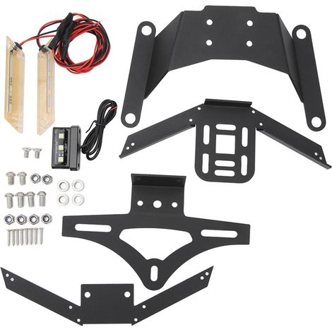 33PCS support de plaque d'immatriculation moto en aluminium noir, kit de montage pour CB650R CBR650R (1/5)
