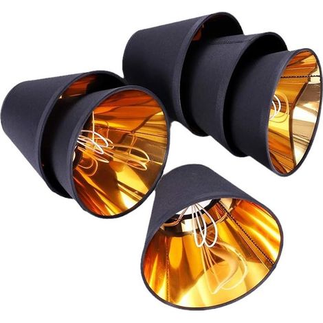 Abat-jour noir, accessoires de lampe, lampadaire, lustre, lampe de table, abat-jour (6 pièces) (1/5)