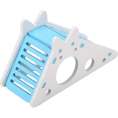 Maison en bois bleu pour hamster avec escalier - Cage d'exercice et habitat pour petits animaux (1/5)