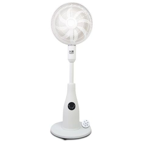 Dispositivo que combina las funciones de un ventilador y un nebulizador para refrescar el ambiente. Aparte de generar una corriente de aire, este tipo
