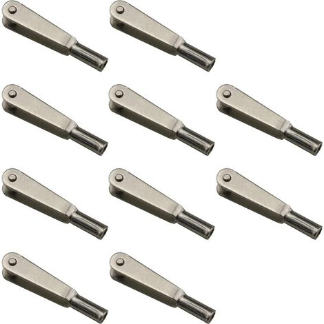 Lot de 10 mini clips à filetage M2 en métal autobloquants pour aile fixe, avion radiocommandé, pièces de modèle d'avion électrique, argenté (1/2)