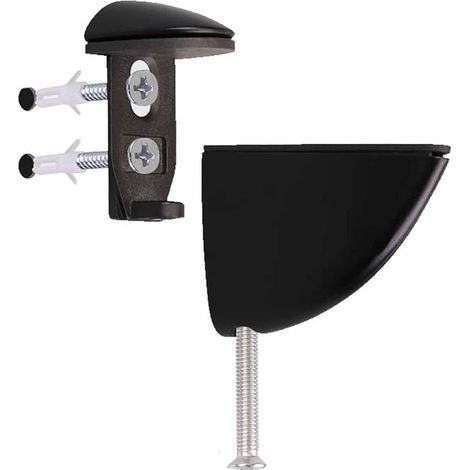 supports d'étagères réglables en verre pour étagères en verre, convient pour vitrines, ouverture et fermeture en verre (noir)