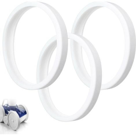 Lot de 3 pneus de rechange en caoutchouc C10 pour robot de piscine 180, 280, 360, 380 (blanc) (1/5)