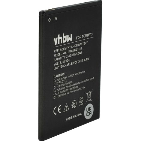 vhbw Akku kompatibel mit Wiko Tommy 3 Handy Smartphone Telefon (2500 mAh, 3,8 V, Li-Ion) (1/5)