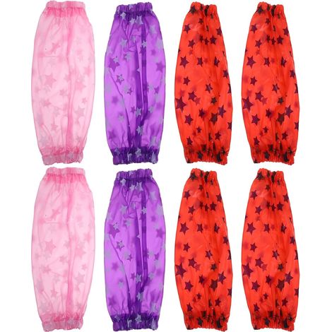 Surmanches Imperméables en PVC, Légères et Sèche Rapide, 4 Paires Motif Étoile, Surmanche de Cuisine pour Femmes et Hommes, Nettoyage (1/5)
