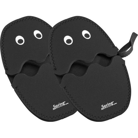 Agarraderas para ollas calientes, 2 unidades, 19 x 12 x 2 cm, neopreno, agarres de resorte negros / Spring (1/2)