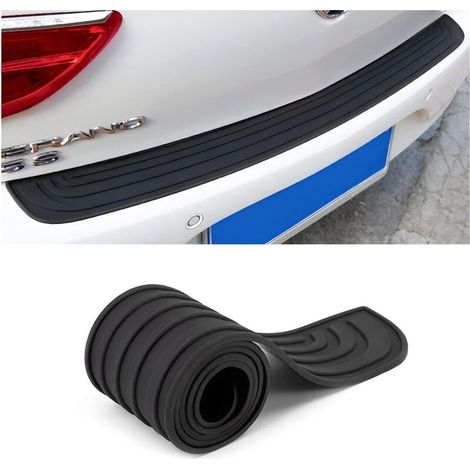 Protection Pare Choc Voiture, Protecteur Porte Coffre en Caoutchouc, Résistant Aux Rayures et Antidérapant, Convient à la Plupart des Accessoires Extérieurs de Voiture (Noir/90x7CM) (1/5)