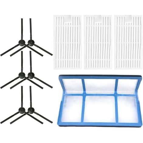 Kit di ricambio da 10 pezzi per robot aspirapolvere ILIFE ZACO V3 V3s V5 V5s – 6 spazzole laterali, 1 filtro primario, 3 filtri (1/4)