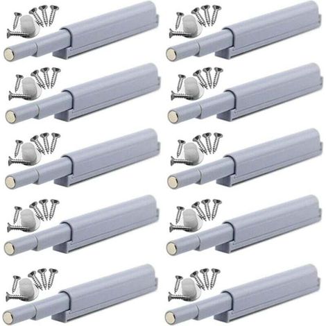 Chiusure magnetiche a pressione per mobili – 10 pezzi – Realizzate in plastica POM e magnete al neodimio – Apertura facile senza maniglia