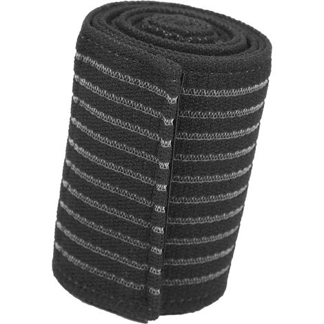 Bandage élastique haute élasticité pour le genou, anti-entorse, de soutien et de protection (noir) (1/5)