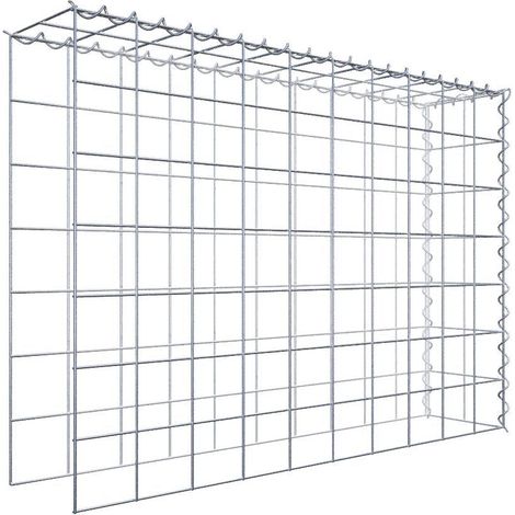 Gabiondeco - Gabion - Element de prolongation en hauteur et en longueur 100 cm x 70 cm x 20 cm (L x H x P). maille 10 x 10 cm. Spirale. Attention il manque deux gri... (1/5)